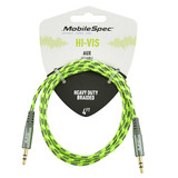 Mobilespec Aux Cable,HiVis Yellow,4 ft L MBSHV0402