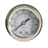 Viair Sngl Needle Gauge,Whte Face,160 psi,1.5" 90084
