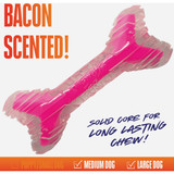 Nerf Dog 9 In. TPR/PP Scented Bacon Super Scent Bone Solid Core