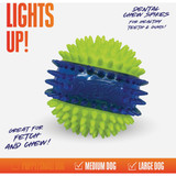 Nerf Dog 2.7 In. Translucent TPR 3-Part Spike LED & Squeak Ball