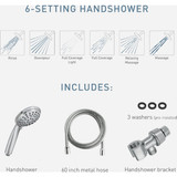 Moen Chrome 6-Function 4 In. Dia. Spray Head Handheld Shower 218H0 427308