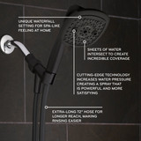 Oxygenics Contour 9-Spray 1.8 GPM Handheld Showerhead, Matte Black
