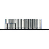 12 PC. 3/8'' DR. DEEP METRIC SOCKET SET W/ 12" BLUE MAGRAIL - SMS600 SUBSET S600D