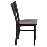 Flash Furniture Slat Chair,Black-Walnut,Wood Seat XU-DG-6G5B-WAL-MTL-GG