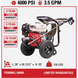 Simpson PowerShot 4000 psi 3.5 GPM Cold Water Professional Gas Pressure Washer PS60869 769503