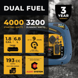 Firman 4000W Dual Fuel Inverter Portable Generator WH03242 533751