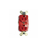 Hubbell Wiring Device-Kellems Receptacle,Red,15 A,2P3W,Back; Side,1PK HBL5262RWR