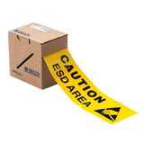 Brady Floor Tape,Black/Yellow,4 inx100 ft,Roll 121369