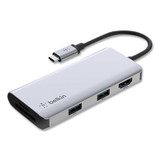 Belkin® Connect 5-in-1 Multiport Adapter Hub, Gray PVC002BTSGY