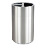 Safco® Triple Recycling Receptacle, 40 gal, Steel, Brushed Aluminum 9941SS