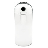 Safco® Dome Top Receptacle with Open Top, 15 gal, Steel, Chrome 9875