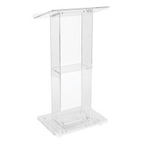 Oklahoma Sound® Clear Acrylic Lectern with Shelf, 24 x 15 x 46, Clear 401S