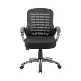 Boss Ribbed Mesh Chair,High Back B6756-BK