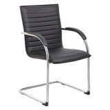Boss Side Chair,Chrome Frame,Black Vinyl,PK2 B9536-BK-2