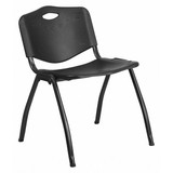 Flash Furniture Stack Chair,Plastic,Black,29.75" H RUT-D01-BK-GG