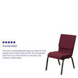 Flash Furniture Fabric Church Chair,Burgundy XU-CH-60096-BYXY56-GG