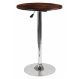 Flash Furniture Table,Pine Wood Adj.,23.5", Round CH-9-GG