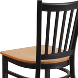 Flash Furniture Restaurant Chair,Vertical Back,Nat Seat XU-DG-6Q2B-VRT-NATW-GG