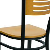 Flash Furniture Slat Chair,Blk-Natural,Natural Wood Seat XU-DG-6G7B-SLAT-NATW-GG