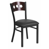 Flash Furniture Chair,3 Circle,Blk/Walnut,Blk Vinyl Seat XU-DG-6Y2B-WAL-BLKV-GG