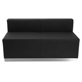 Flash Furniture Reception Set,Black Leather,6 pcs. ZB-803-690-SET-BK-GG