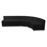 Flash Furniture Reception Set,Black Leather,3 pcs. ZB-803-750-SET-BK-GG