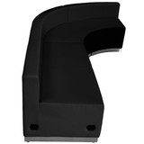 Flash Furniture Reception Set,Black Leather,3 pcs. ZB-803-750-SET-BK-GG