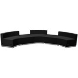 Flash Furniture Reception Set,Black Leather,5 pcs. ZB-803-810-SET-BK-GG
