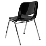 Flash Furniture Stack Chair,Chrome Frame,Black,14" RUT-14-BK-CHR-GG