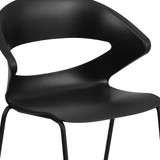 Flash Furniture Stack Chair,440 lb. Capacity,Black RUT-4-BK-GG