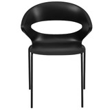 Flash Furniture Stack Chair,440 lb. Capacity,Black RUT-4-BK-GG