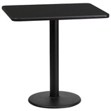 Flash Furniture Blk Laminate Table Top,Rnd Base,24"x30" XU-BLKTB-2430-TR18-GG