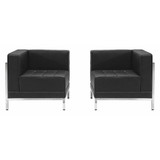 Flash Furniture Leather Corner Chair,2 pcs.,Black ZB-IMAG-SET10-GG