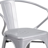 Flash Furniture Silver Metal Chair With Arms CH-31270-SIL-GG
