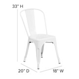 Flash Furniture White Metal Chair CH-31230-WH-GG