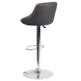 Flash Furniture Gray Vinyl Barstool,Adj Height CH-82028A-GY-GG