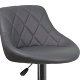 Flash Furniture Gray Vinyl Barstool,Adj Height CH-82028A-GY-GG