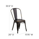 Flash Furniture Distressed Copper Metal Chair ET-3534-COP-GG