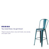 Flash Furniture Distressed Blue-Tl Metal Stool ET-3534-30-KB-GG