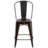 Flash Furniture Distressed Copper Metal Stool ET-3534-24-COP-GG