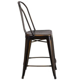 Flash Furniture Distressed Copper Metal Stool ET-3534-24-COP-GG