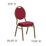 Flash Furniture Burgundy Fabric Banquet Chair FD-C04-ALLGOLD-2804-GG