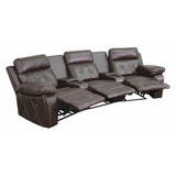 Flash Furniture Brown Leather Theater - 3 Seat BT-70530-3-BRN-CV-GG