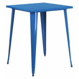 Flash Furniture Blue Metal Bar Table,31.5SQ CH-51040-40-BL-GG