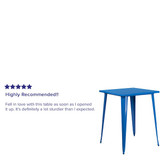 Flash Furniture Blue Metal Bar Table,31.5SQ CH-51040-40-BL-GG