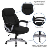 Flash Furniture Black 500Lb High Back Fab Chr GO-1850-1-FAB-GG
