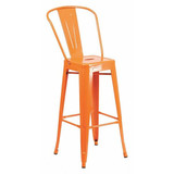 Flash Furniture Org Metal Outdoor Stool,30" CH-31320-30GB-OR-GG
