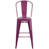 Flash Furniture Purp Metal Outdoor Stool,30" ET-3534-30-PUR-GG