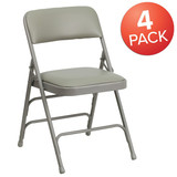 Flash Furniture Gray Vinyl Folding Chair,PK4 4-HA-MC309AV-GY-GG