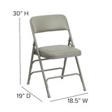 Flash Furniture Gray Vinyl Folding Chair,PK4 4-HA-MC309AV-GY-GG